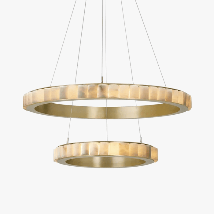 Lustre LED "Luxury Marble" en acier inoxydable noir et or | Marco Lucetti