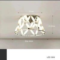 Lustre LED minimaliste avec abat-jour fantaisie pour Noël 2024 | Marco Lucetti Plafond 40cm / Chrome / Lumière blanche