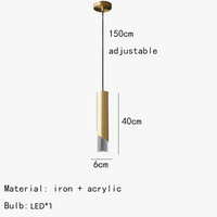 Lustre LED Minimaliste Luxueux en Fer et Cristal