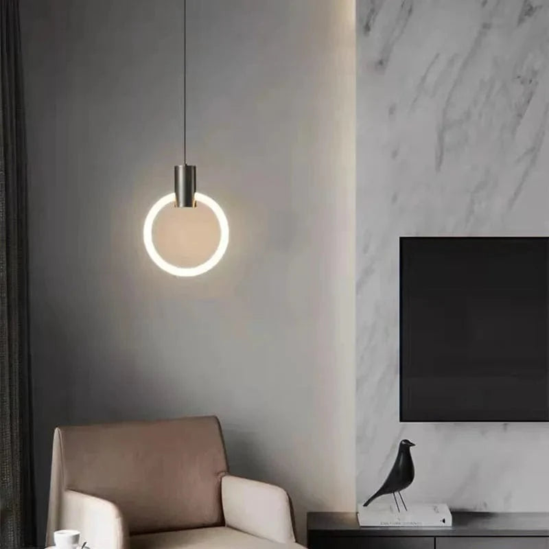 Lustre LED Minimaliste en Acrylique et Cuivre Gradation 3 Températures - LUXE | Marco Lucetti