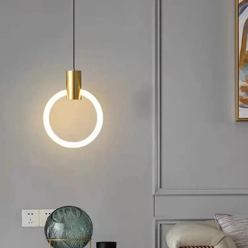 Lustre LED Minimaliste en Acrylique et Cuivre Gradation 3 Températures - LUXE | Marco Lucetti