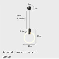 Lustre LED Minimaliste en Acrylique et Cuivre Gradation 3 Températures - LUXE | Marco Lucetti A noir / 3 modifiables