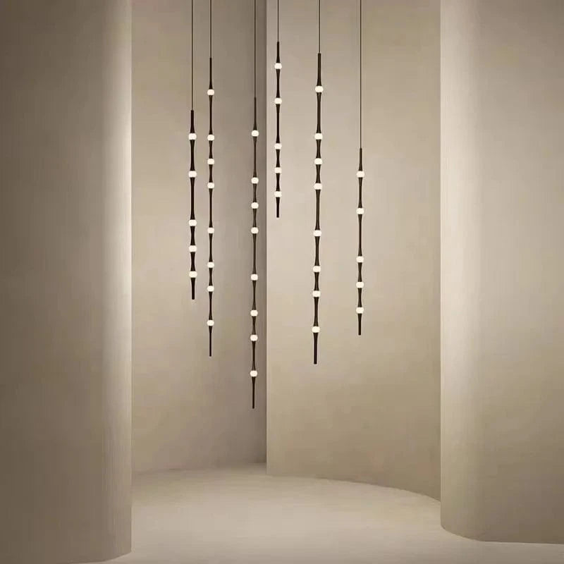 Lustre LED Minimaliste en Aluminium Acrylique pour Hôtel - 3000K | Marco Lucetti 120 cm / Lumière chaude 3000K