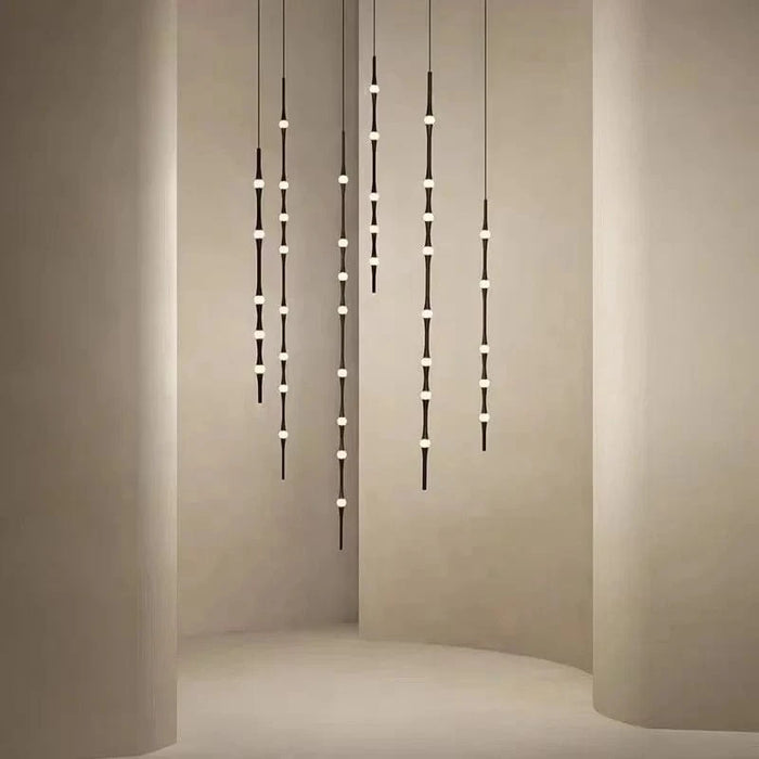 Lustre LED Minimaliste en Aluminium Acrylique pour Hôtel - 3000K | Marco Lucetti 120 cm / Lumière chaude 3000K