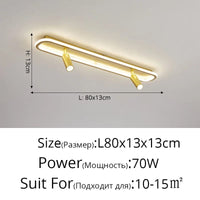 Lustre LED Minimaliste en Bande Acrylique avec Projecteur Moderne - Design Épuré | Marco Lucetti