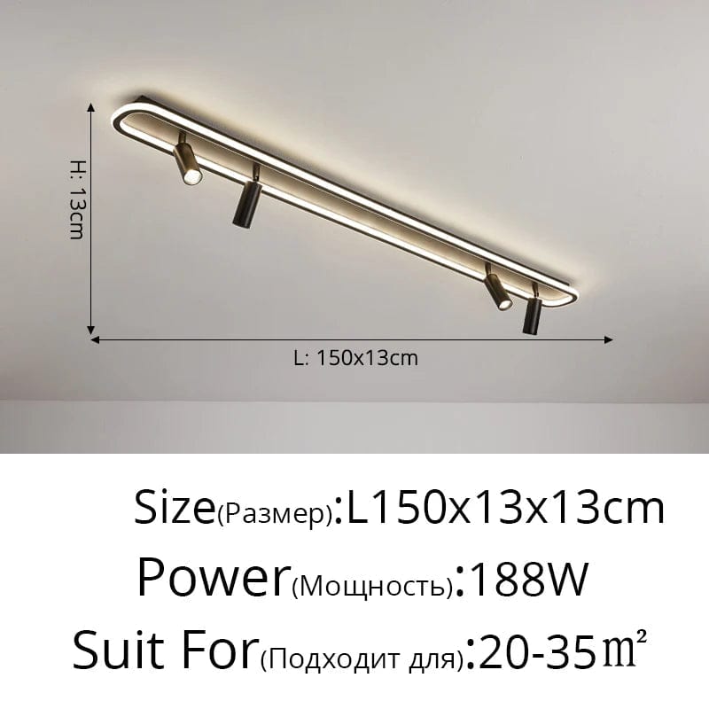 Lustre LED Minimaliste en Bande Acrylique avec Projecteur Moderne - Design Épuré | Marco Lucetti