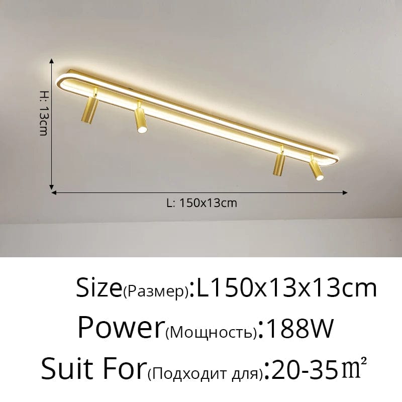 Lustre LED Minimaliste en Bande Acrylique avec Projecteur Moderne - Design Épuré | Marco Lucetti