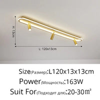 Lustre LED Minimaliste en Bande Acrylique avec Projecteur Moderne - Design Épuré | Marco Lucetti