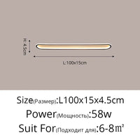 Lustre LED Minimaliste en Bande Acrylique avec Projecteur Moderne - Design Épuré | Marco Lucetti Noir A 100cm 58W / Luminosité variable