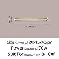 Lustre LED Minimaliste en Bande Acrylique avec Projecteur Moderne - Design Épuré | Marco Lucetti Noir A 120cm 70W / Blanc chaud pas de télécommande