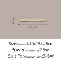 Lustre LED Minimaliste en Bande Acrylique avec Projecteur Moderne - Design Épuré | Marco Lucetti Noir A 40cm 25W / Blanc chaud pas de télécommande