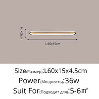 Lustre LED Minimaliste en Bande Acrylique avec Projecteur Moderne - Design Épuré | Marco Lucetti Noir A 60cm 36W / Blanc froid pas de télécommande