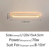 Lustre LED Minimaliste en Bande Acrylique avec Projecteur Moderne - Design Épuré | Marco Lucetti Or A 120cm 70W / Blanc froid pas de télécommande