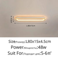 Lustre LED Minimaliste en Bande Acrylique avec Projecteur Moderne - Design Épuré | Marco Lucetti Or A 80cm 48W / Blanc froid pas de télécommande