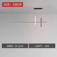 Lustre LED Minimaliste Moderne Dimmable Noir pour Table Salle à Manger Cuisine Bar - Suspension Éclairage Design | Marco Lucetti Noir 100cm / Blanc chaud 3000K