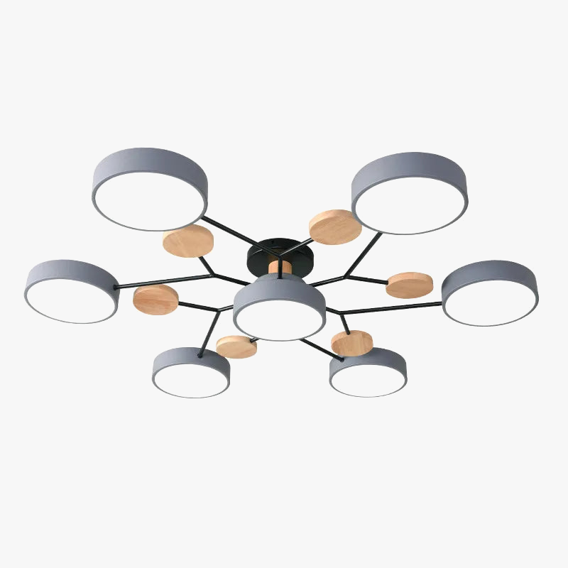 Lustre LED Nordique en Bois - Éclairage Intérieur Minimaliste