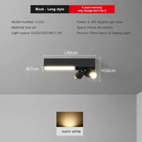 Lustre LED Minimaliste Rectangulaire | Marco Lucetti Style noir-long