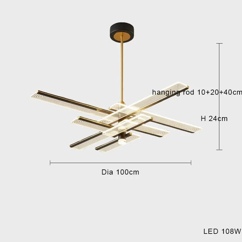 Lustre LED Minimalistico CreativeDesign Suspension | Marco Lucetti 8 or clair / Lumière chaude