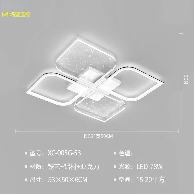 Lustre LED Modern Starry Sky Grass Blades Interior Lightning | Marco Lucetti Style A 50 cm blanc / Blanc froid