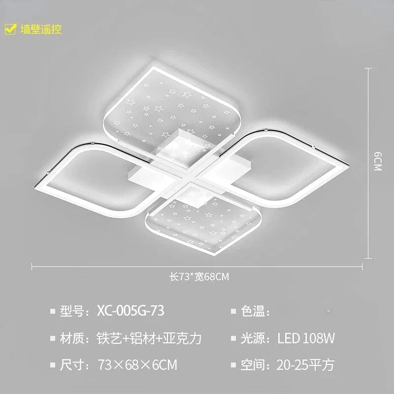 Lustre LED Modern Starry Sky Grass Blades Interior Lightning | Marco Lucetti Style A 73cm blanc / Blanc froid