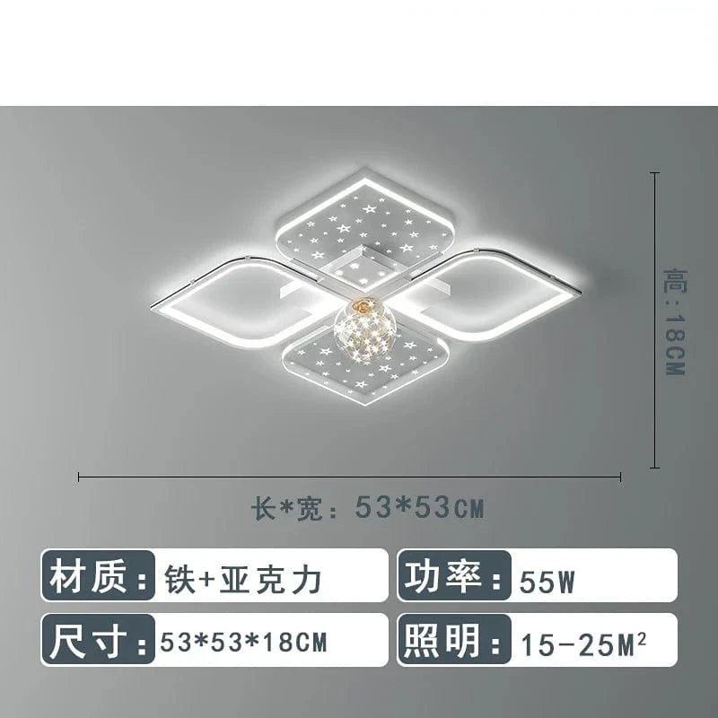 Lustre LED Modern Starry Sky Grass Blades Interior Lightning | Marco Lucetti Style B 50cm blanc / Blanc froid