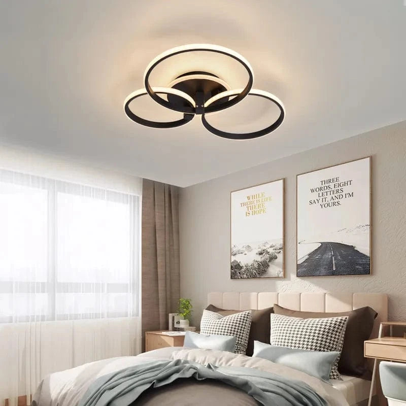 Lustre LED Moderne : Anneau LED Plafonnier Lumières Plafond Noir/Blanc -  | Marco Lucetti