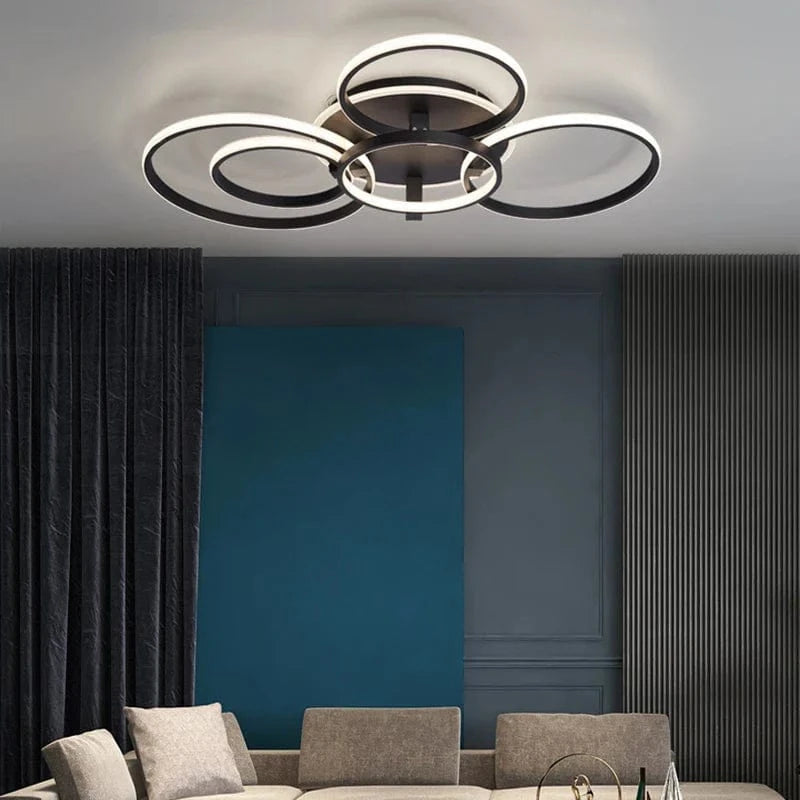 Lustre LED Moderne : Anneau LED Plafonnier Lumières Plafond Noir/Blanc -  | Marco Lucetti