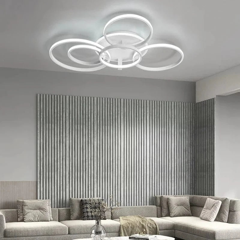 Lustre LED Moderne : Anneau LED Plafonnier Lumières Plafond Noir/Blanc -  | Marco Lucetti