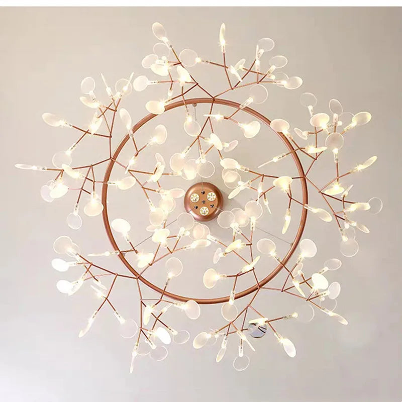 Lustre LED Modern Branché à Branches Rondes pour Suspension