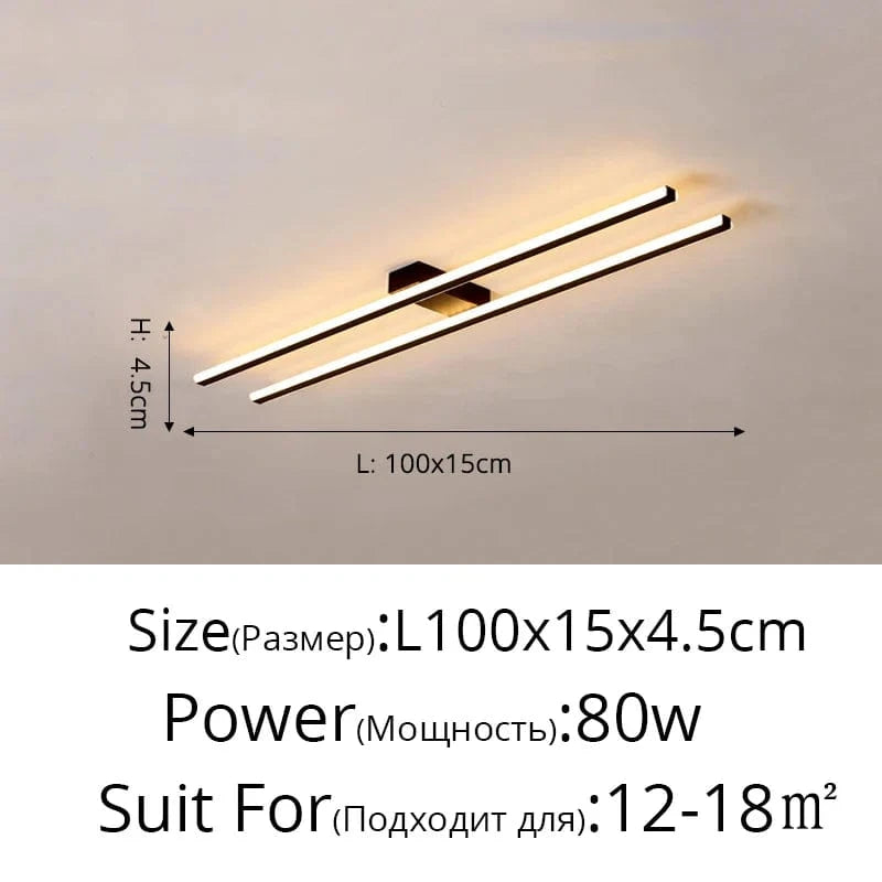 Lustre LED moderne avec gradation à distance pour un intérieur élégant | Marco Lucetti A Noir 100cm / Blanc chaud Pas de télécommande