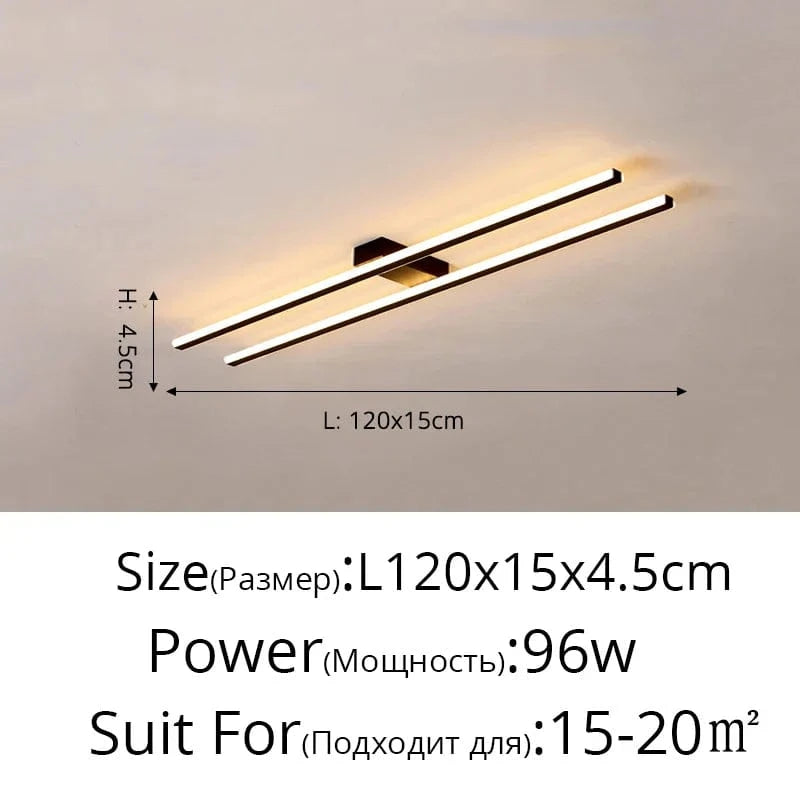 Lustre LED moderne avec gradation à distance pour un intérieur élégant | Marco Lucetti A Noir 120cm / Blanc chaud Pas de télécommande