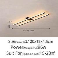 Lustre LED moderne avec gradation à distance pour un intérieur élégant | Marco Lucetti A Noir 120cm / Blanc chaud Pas de télécommande