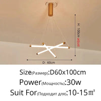 Lustre LED moderne avec gradation à distance pour un intérieur élégant | Marco Lucetti C Or 3 Têtes / Luminosité variable