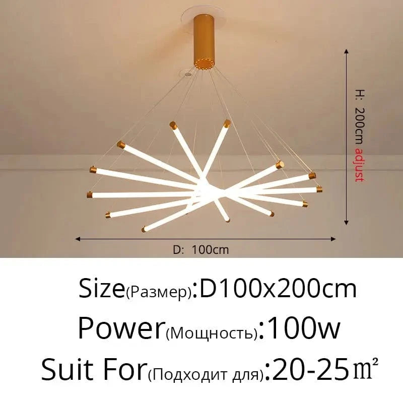 Lustre LED moderne avec gradation à distance pour un intérieur élégant | Marco Lucetti C Or 7Têtes / Blanc chaud Pas de télécommande