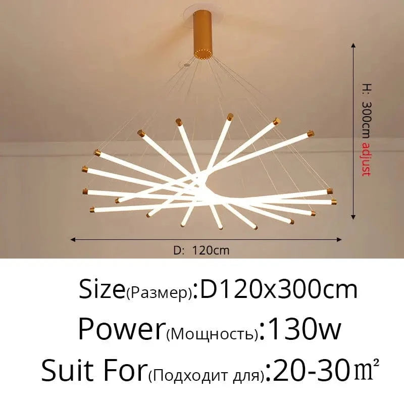 Lustre LED moderne avec gradation à distance pour un intérieur élégant | Marco Lucetti C Or 9Têtes / Blanc froid, pas de télécommande
