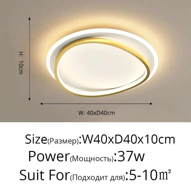Lustre LED Moderne avec Gradation Simple pour la Maison. | Marco Lucetti Son 40cm doré / Blanc chaud, pas de télécommande