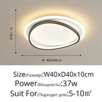 Lustre LED Moderne avec Gradation Simple pour la Maison. | Marco Lucetti Son 40cm Noir / Blanc chaud, pas de télécommande