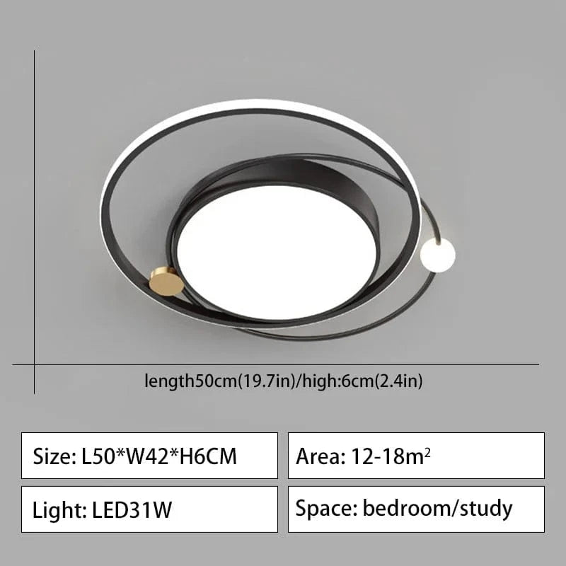 Lustre LED moderne avec intensité variable pour intérieur | Marco Lucetti Noir 50x42cm / Blanc chaud