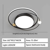 Lustre LED moderne avec intensité variable pour intérieur | Marco Lucetti Noir 62x52cm / Blanc chaud