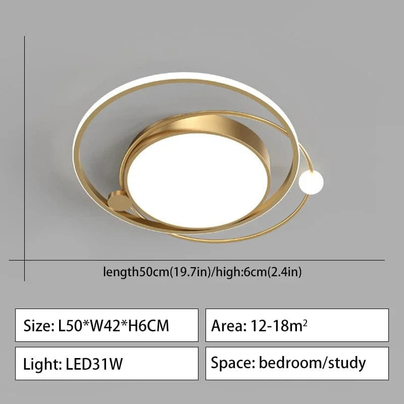 Lustre LED moderne avec intensité variable pour intérieur | Marco Lucetti Or 50x42cm / Blanc chaud