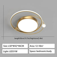 Lustre LED moderne avec intensité variable pour intérieur | Marco Lucetti Or 50x42cm / Blanc chaud