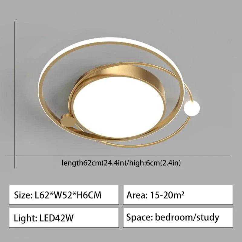 Lustre LED moderne avec intensité variable pour intérieur | Marco Lucetti Or 62x52cm / Blanc froid