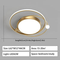 Lustre LED moderne avec intensité variable pour intérieur | Marco Lucetti Or 62x52cm / Blanc froid