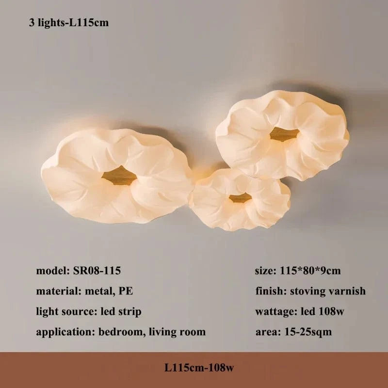 Lustre LED Moderne avec Moule Fleurs en Style Nordique Loft - Éclairage Haut de Gamme | Marco Lucetti 3 lumières-L115cm / Lumière chaude (3000K)