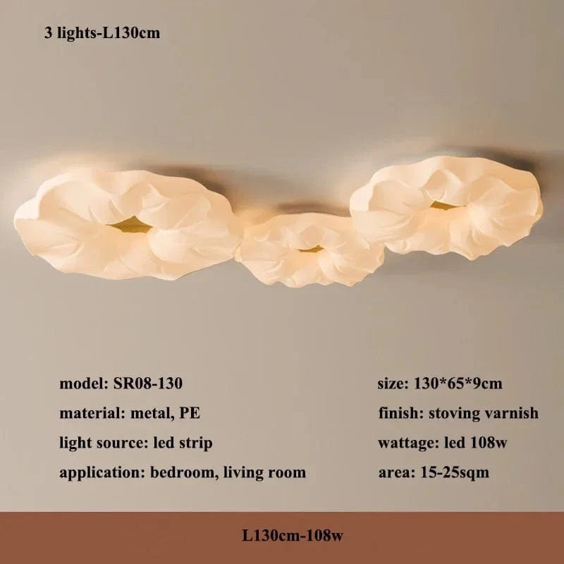 Lustre LED Moderne avec Moule Fleurs en Style Nordique Loft - Éclairage Haut de Gamme | Marco Lucetti 3 lumières-L130cm / Lumière chaude (3000K)