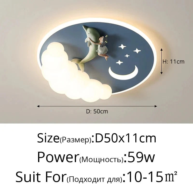 Lustre LED moderne avec télécommande pour une décoration intérieure tendance | Marco Lucetti A bleu / 3 couleurs sans télécommande