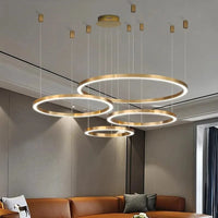 Lustre LED Moderne brossé avec Anneau Lumineux - Éclat Design | Marco Lucetti