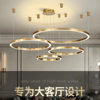 Lustre LED Moderne brossé avec Anneau Lumineux - Éclat Design | Marco Lucetti