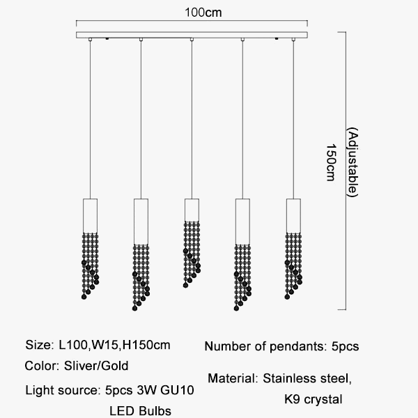 Lustre LED de Luxe Moderne en Cristal pour Escalier