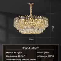 Lustre LED Moderne de Luxe en Cristal pour Salon et Salle à Manger | Marco Lucetti Rond 80cm